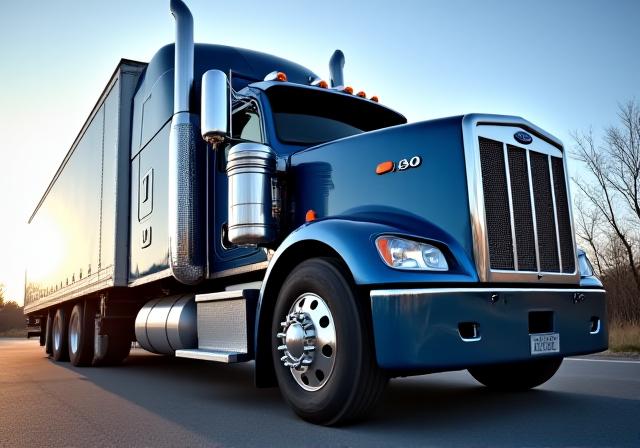 Close-up view of a late-model 3 Musketeers tractor unit