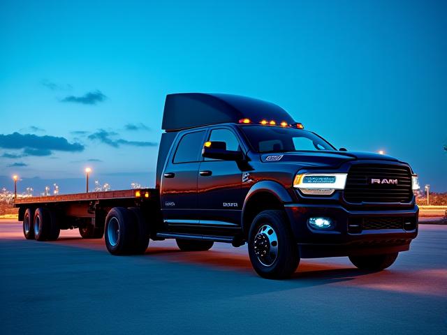 Hot shot pickup truck with gooseneck trailer